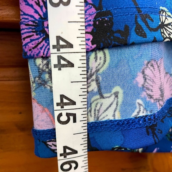 LuLaRoe Blue & Multicolored Floral Stretch Jersey A-Line Maxi Skirt Size 2XL - Picture 7 of 7